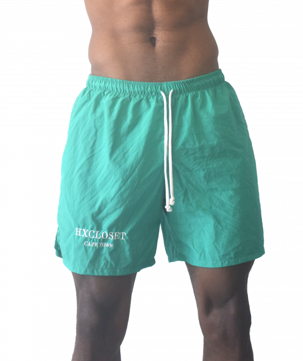 Awaken sight with the perfect shimmering mediterranean turquoise shorts